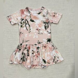 Posh Peanut Short Sleeve Twirl Skirt Bodysuit in Vintage Pink Rose Sz 3-6M